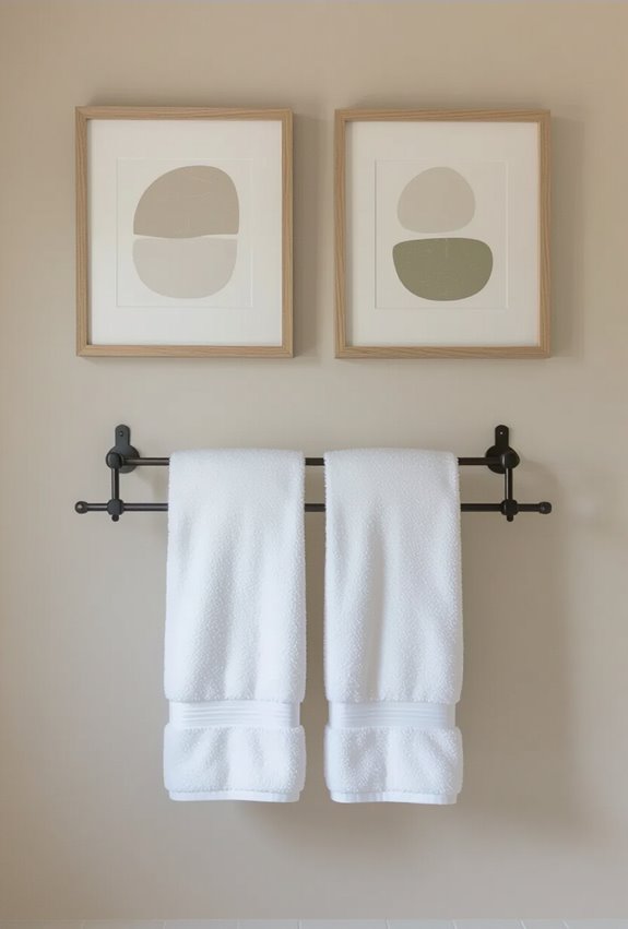 framed towel hook display