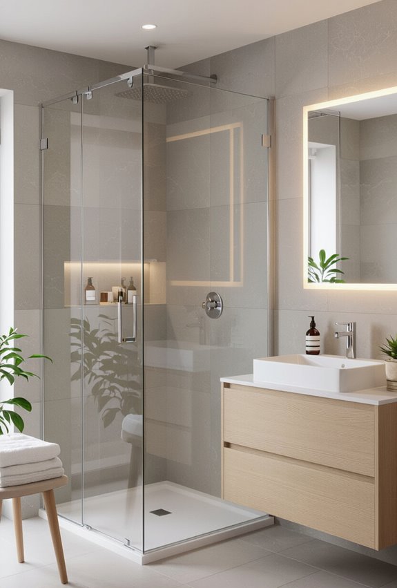 frameless glass shower openness