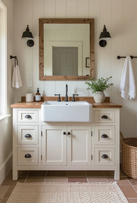 freestanding apron front farmhouse vanity