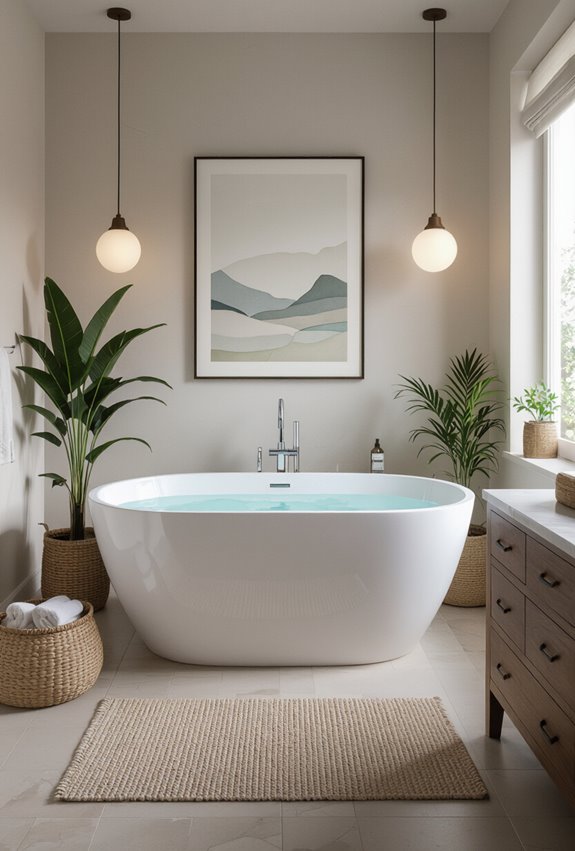 freestanding tub as centerpiece
