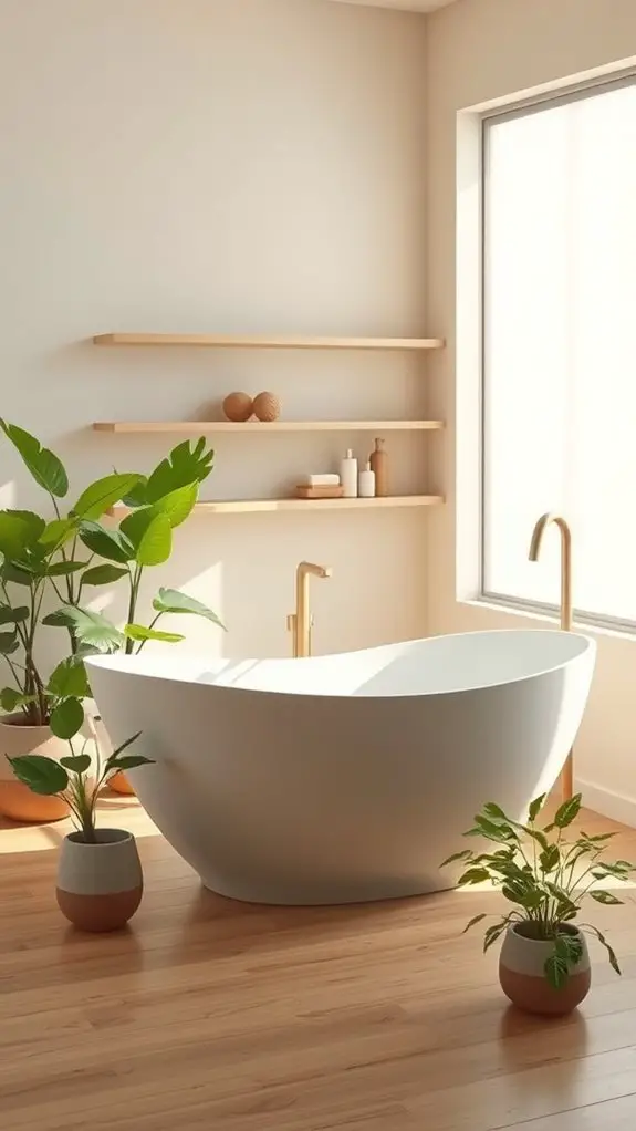 freestanding tub creates tranquility