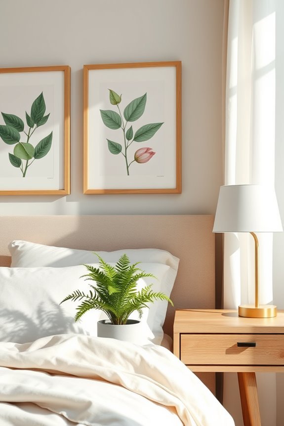 fresh botanical bedside decor