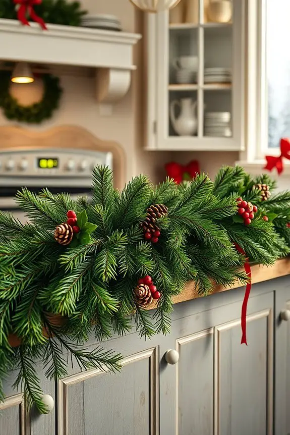 fresh pine garland decoration