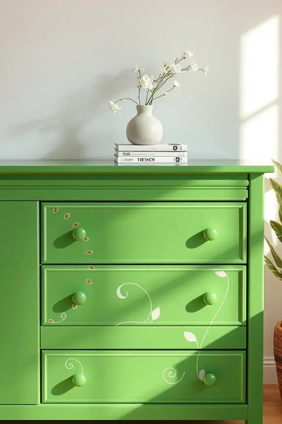 fresh spinach green dresser
