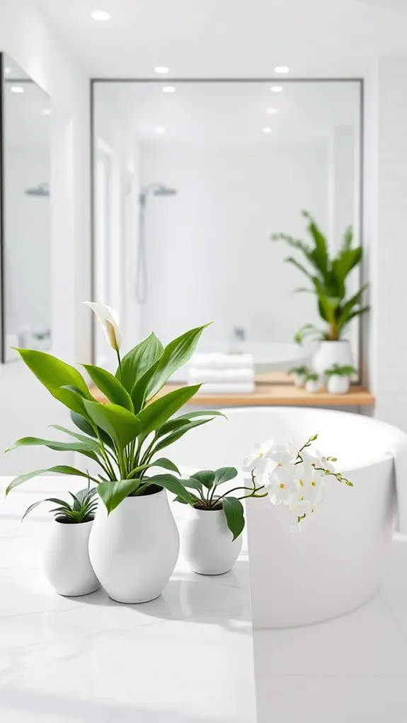 fresh white indoor plants