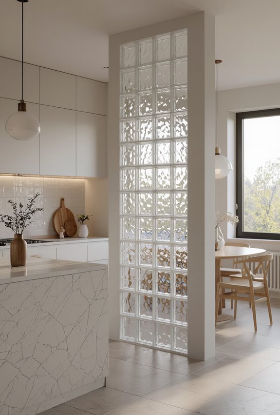 frosted glass block divider