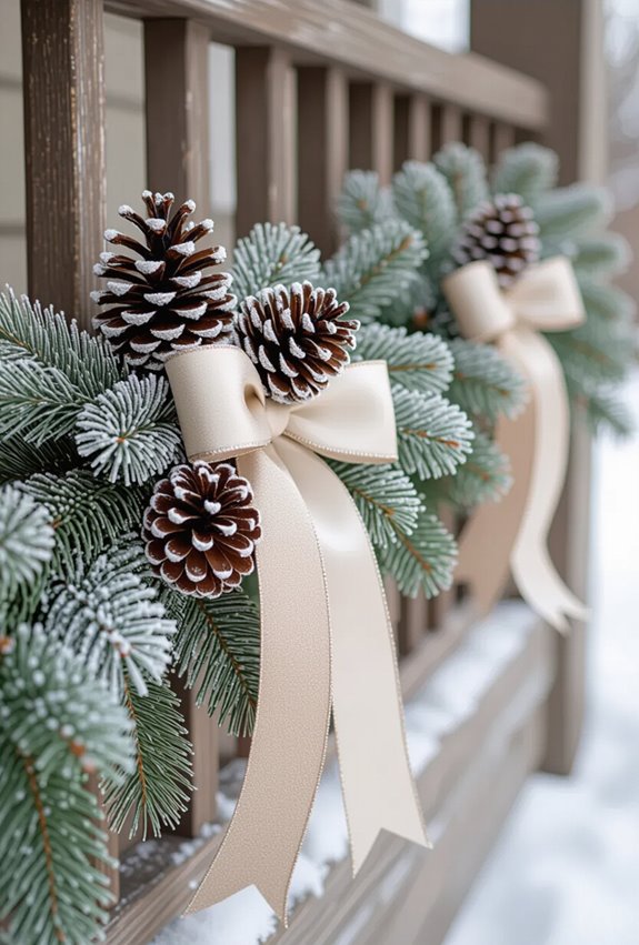 frosted pinecone porch decor