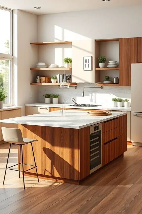 functional brown kitchen island