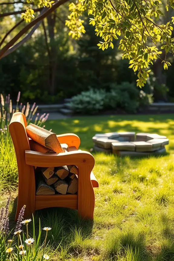 functional firewood storage benches
