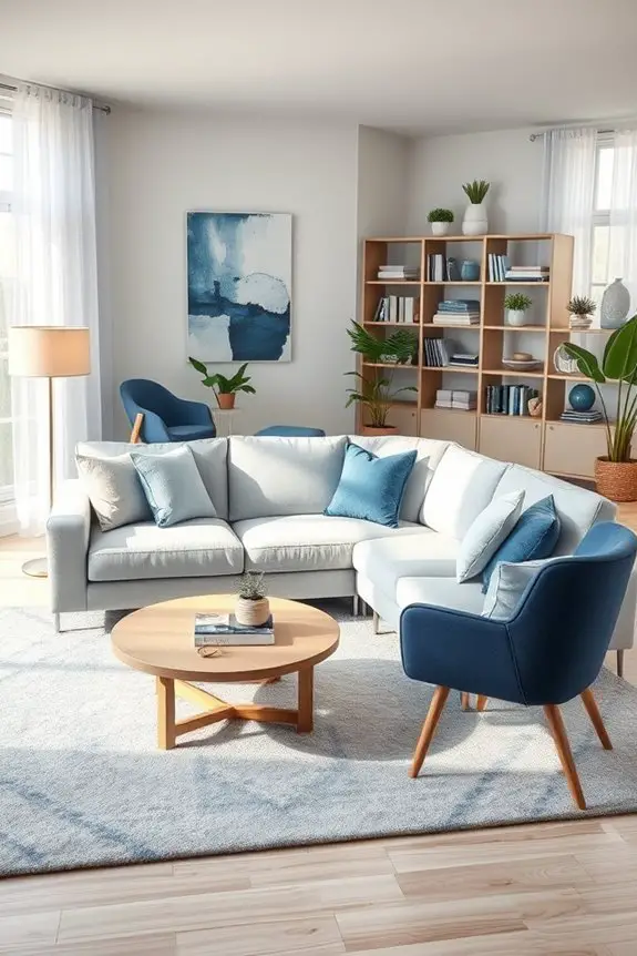 functional grey and blue
