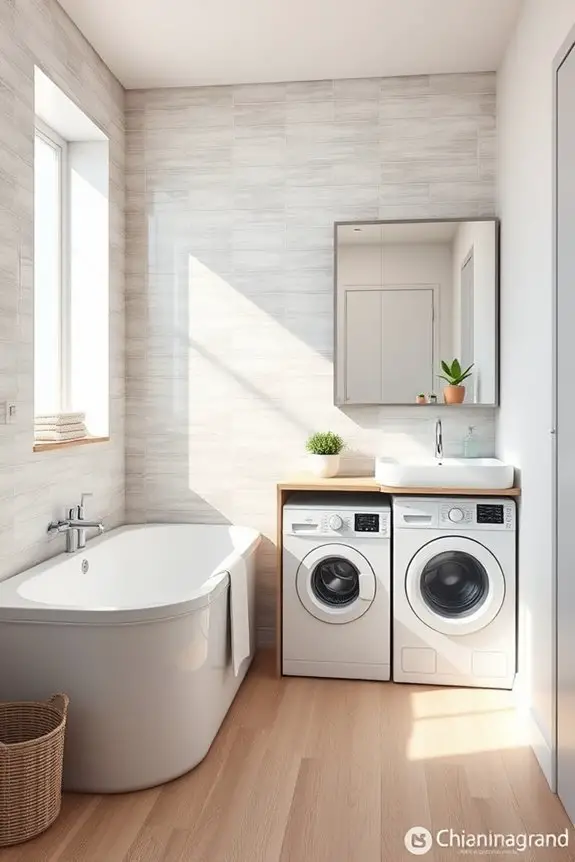 functional laundry bathroom integration