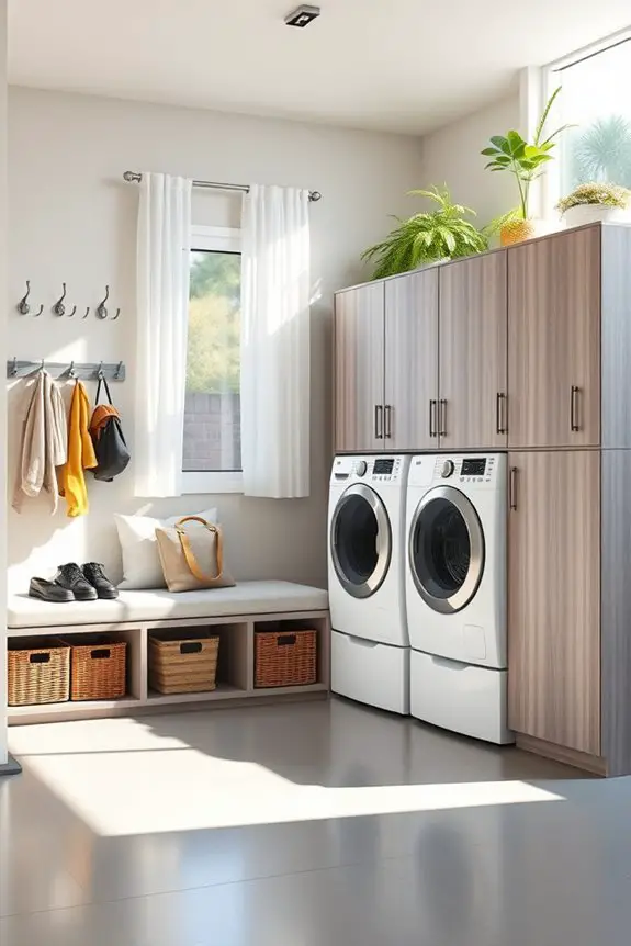 functional mudroom laundry integration