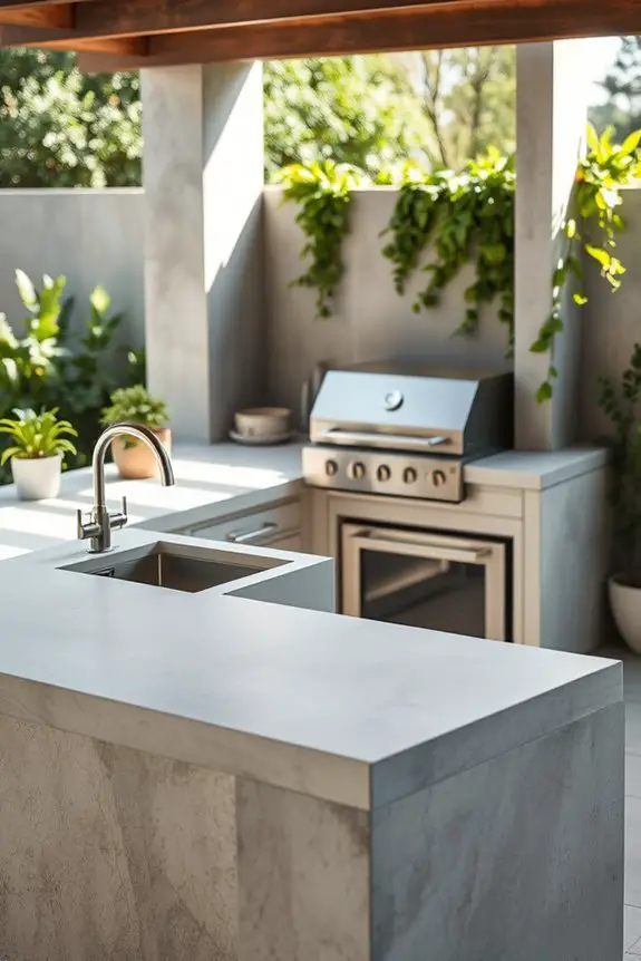 functional outdoor kitchen workspace