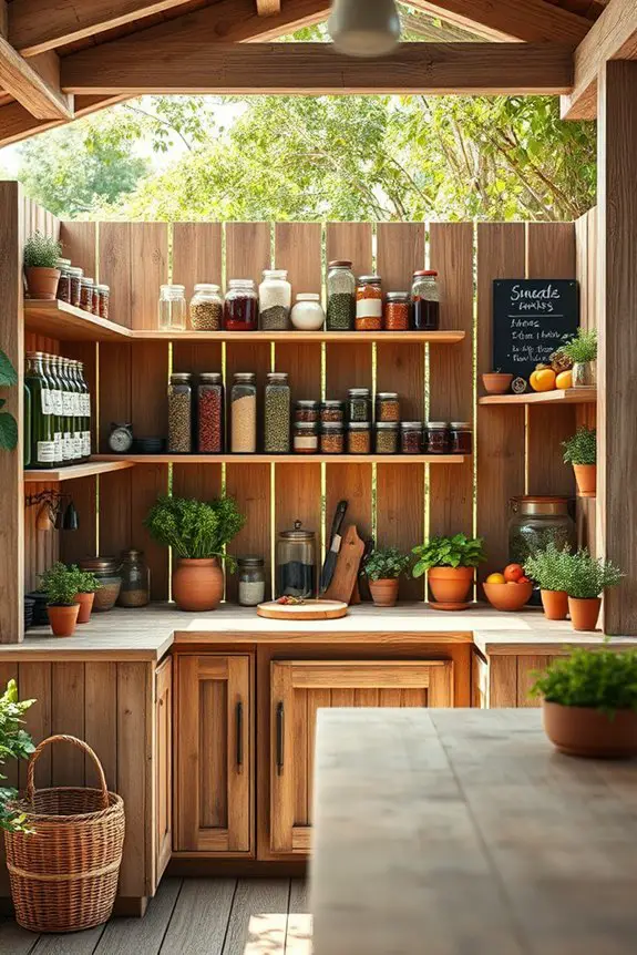 functional outdoor pantry organization