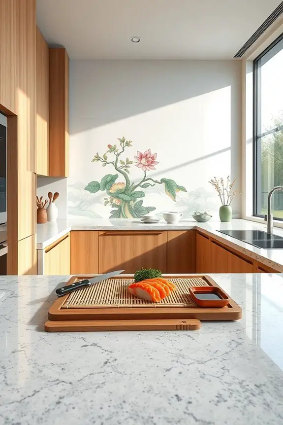 functional sushi preparation setup
