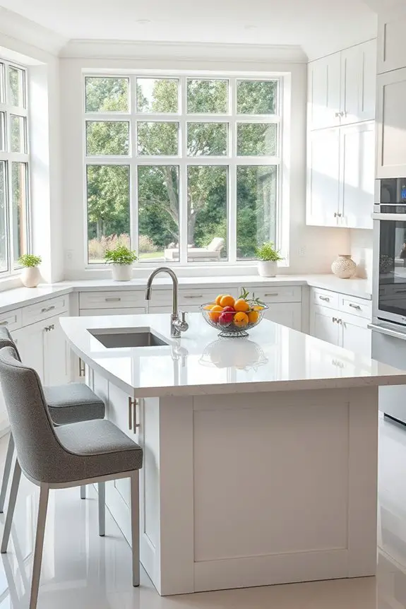 functional white kitchen islands