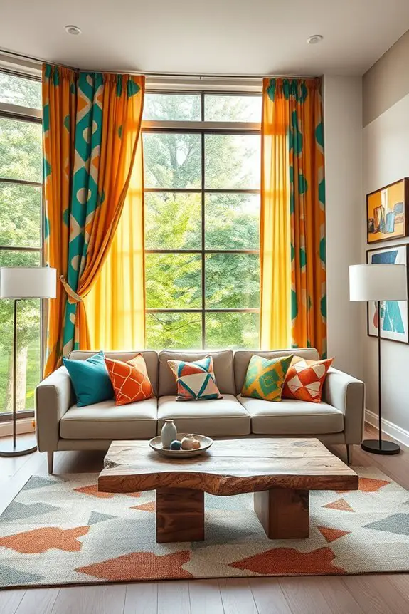 funky colorful window treatments