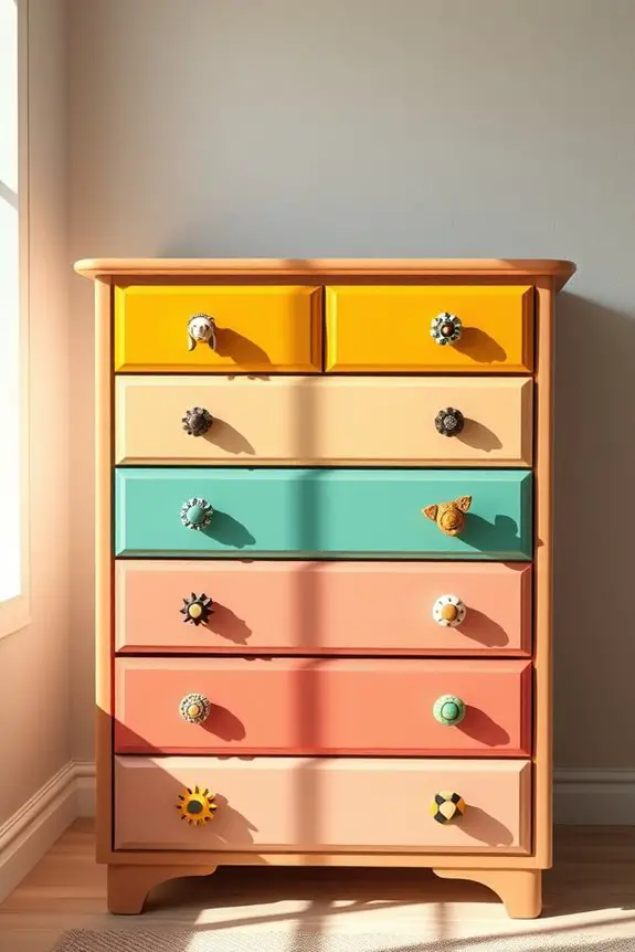 funky painted dresser makeover