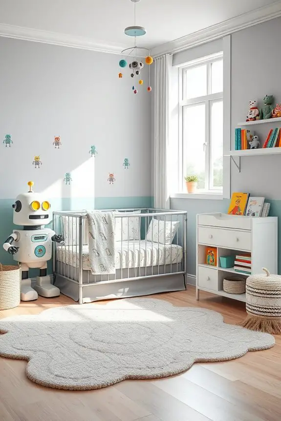 futuristic robot themed nursery design