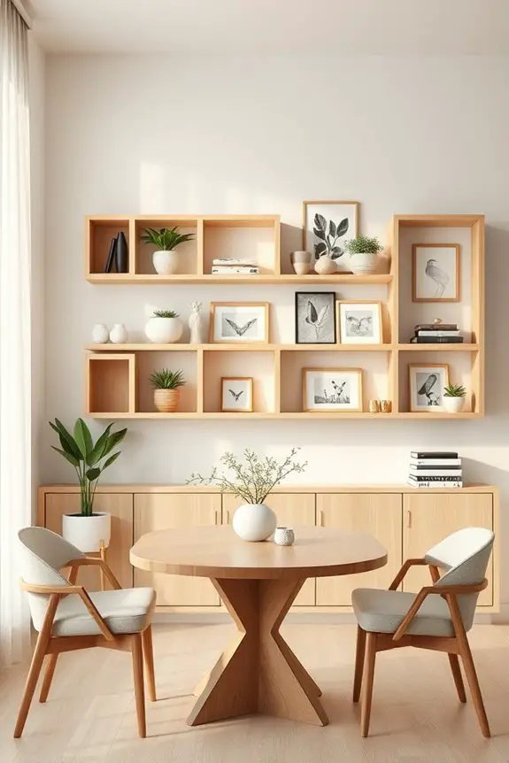 gallery effect framed shelves