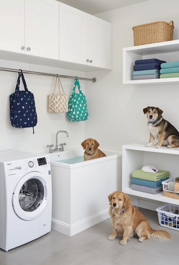 garage pet laundry station