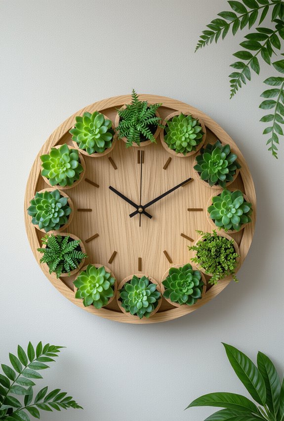 garden inspired living wall clock