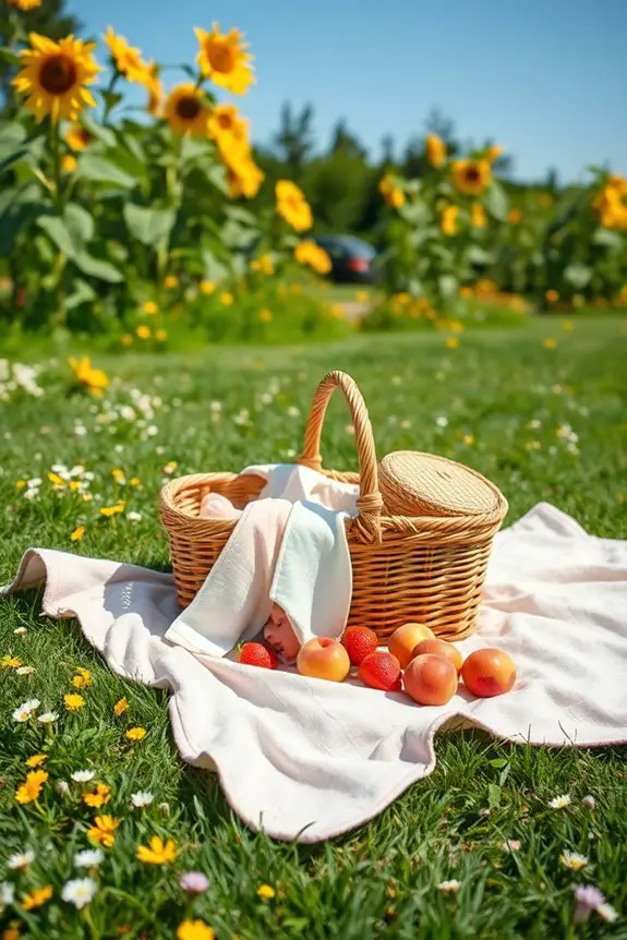 garden picnic baby shoot