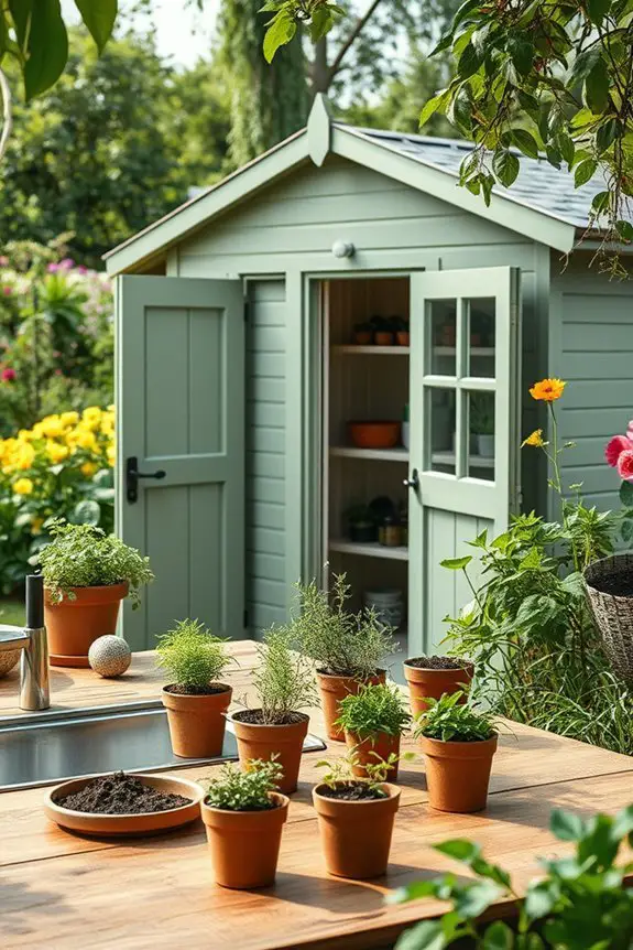 garden shed enhances organization