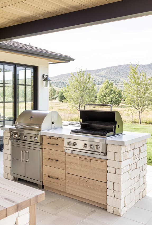 gas and charcoal seamless grilling