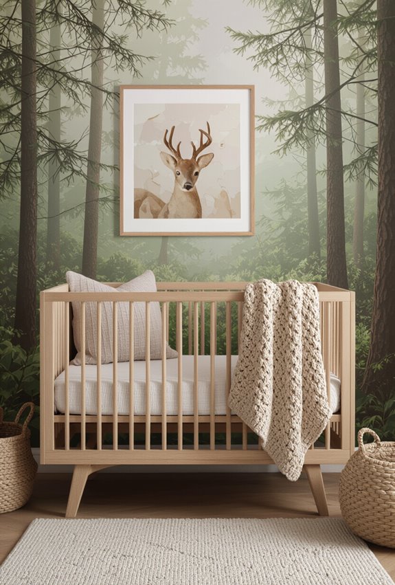 gender neutral woodland nursery decor