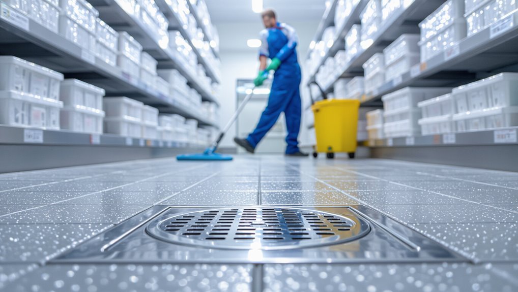 gentle cleaning near drains