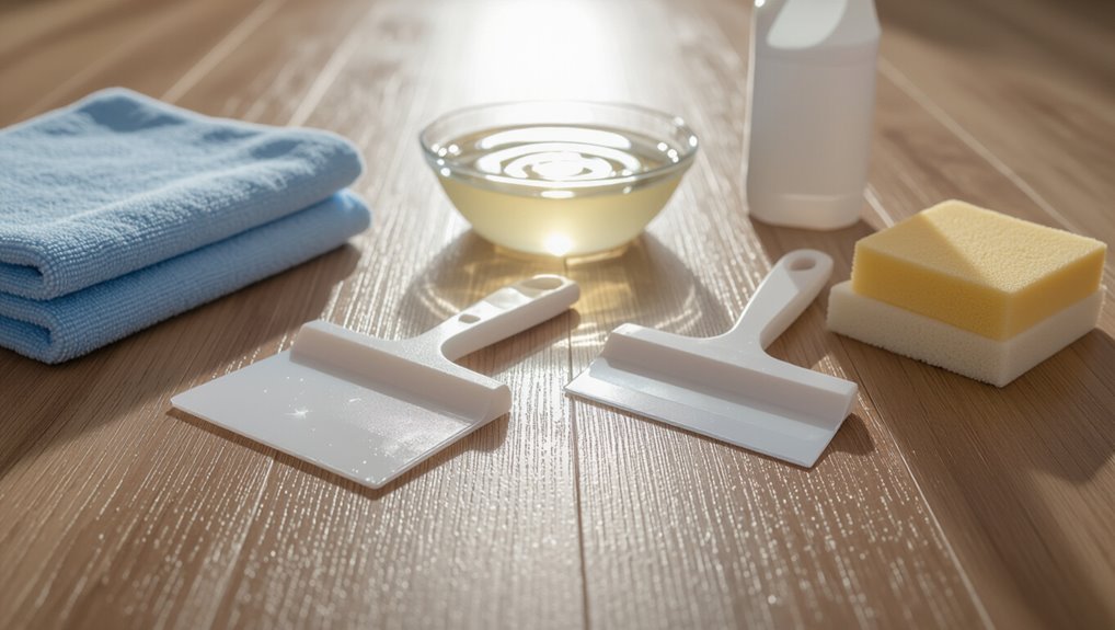 gentle scraping for stains