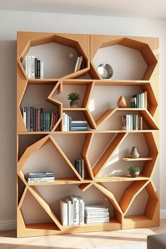 geometric bookshelf design inspiration