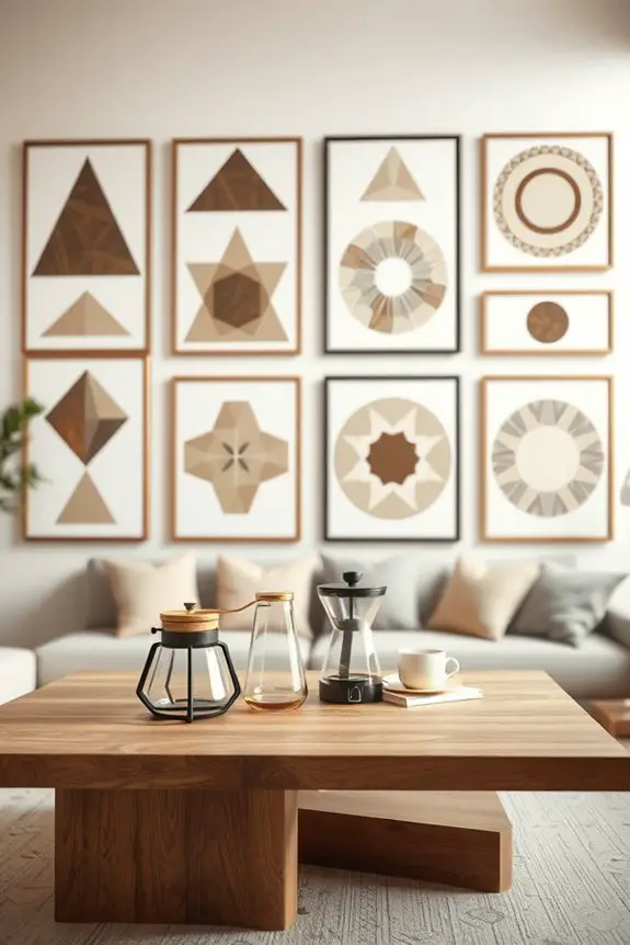 geometric coffee art decor