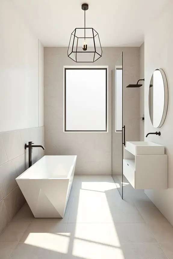 geometric design enhances bathrooms