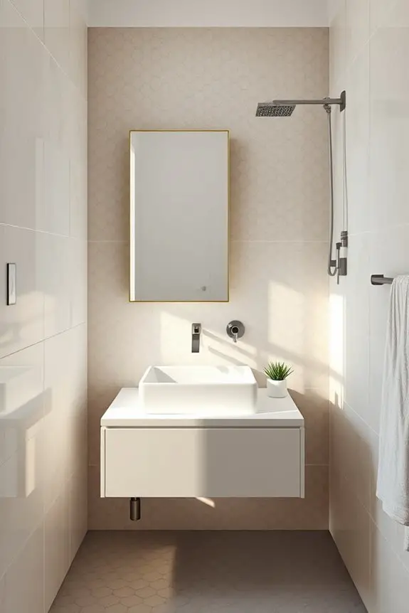 geometric designs enhance bathrooms