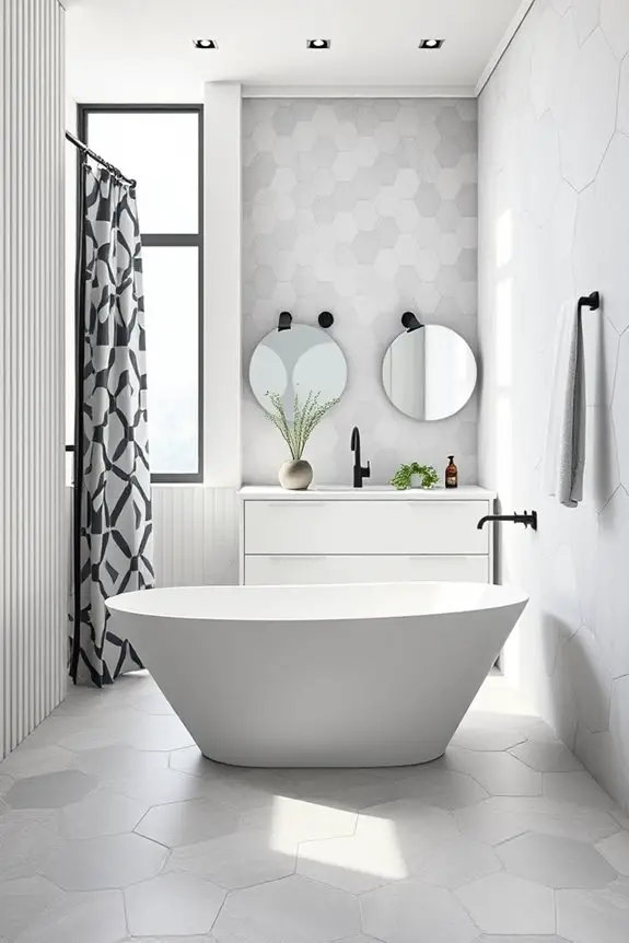 geometric elegance in bathrooms