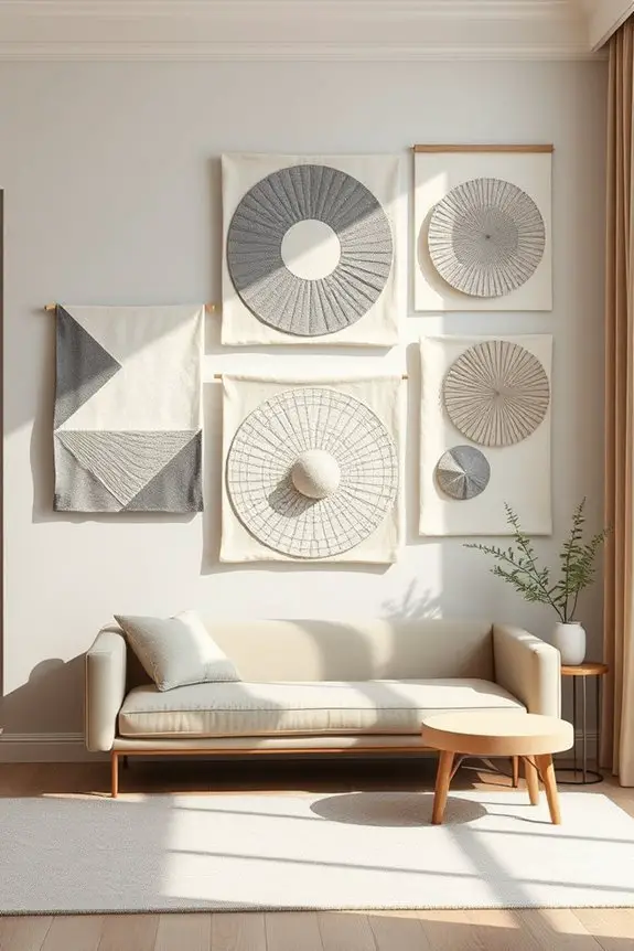 geometric fabric wall art