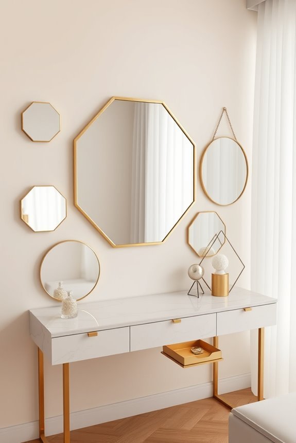 geometric mirrors enhance aesthetics