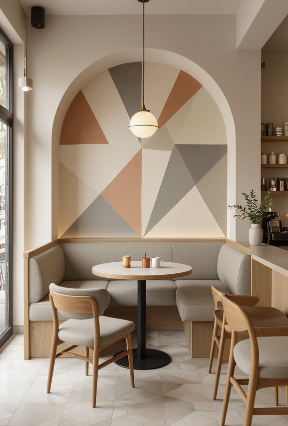geometric painted seating zones