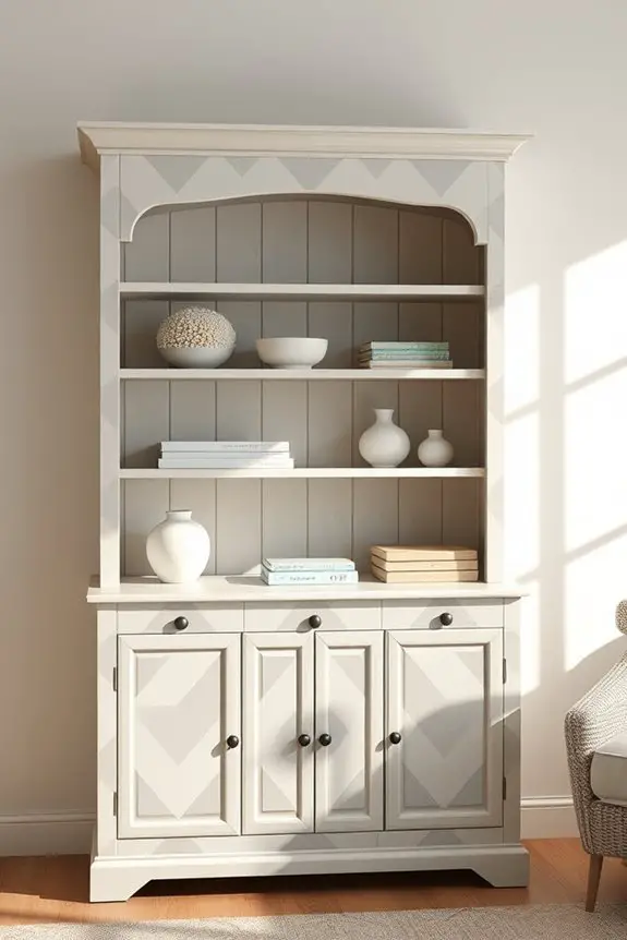 geometric pattern hutch makeover