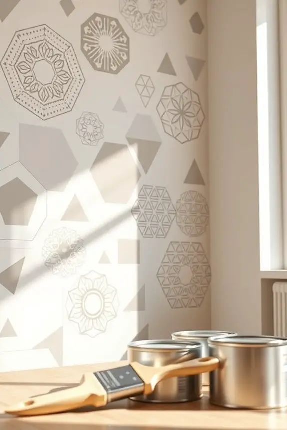 geometric stencil wall designs