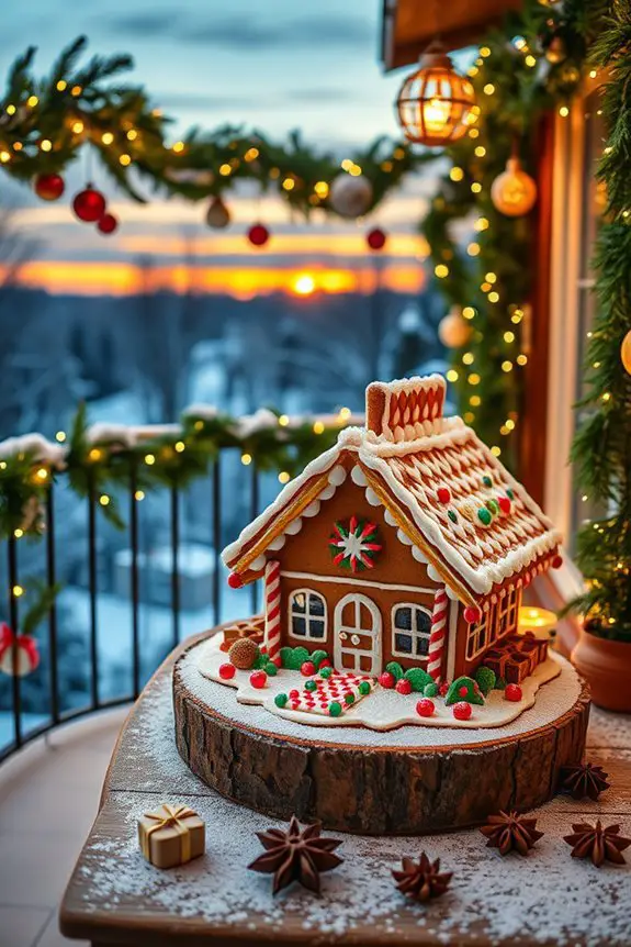 gingerbread house holiday display