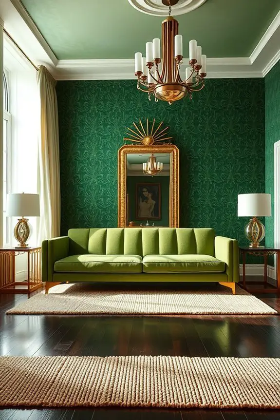glamorous art deco greens