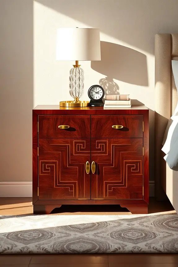 glamorous art deco nightstand