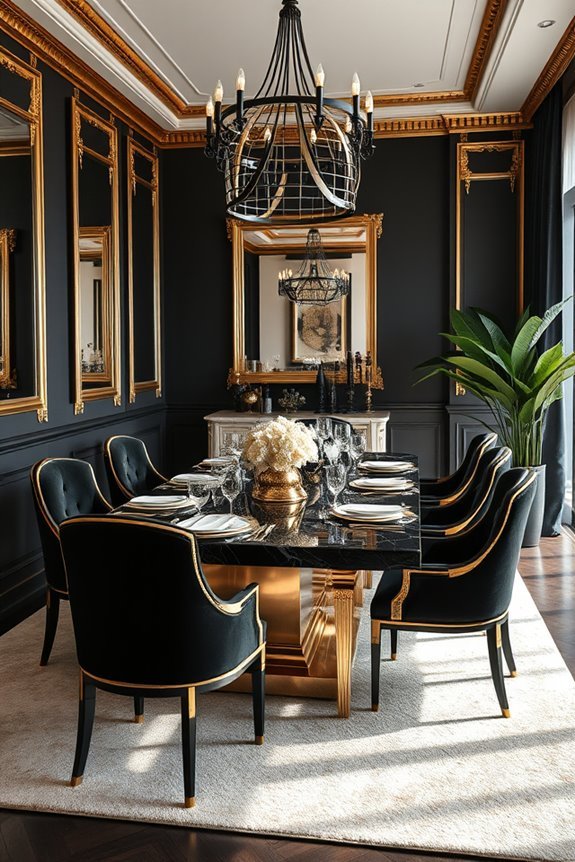 glamorous black and gold