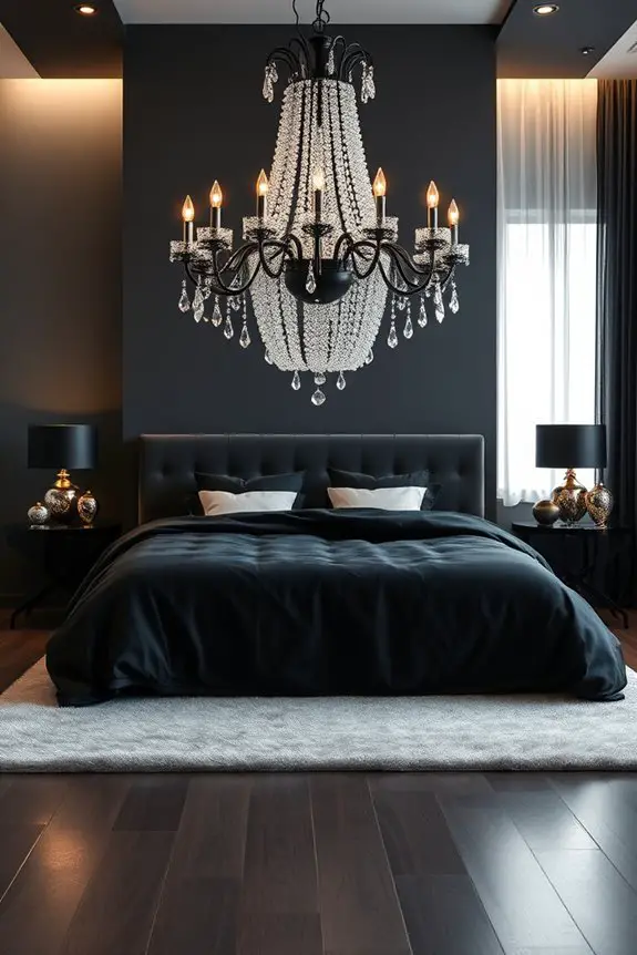 glamorous black chandelier elegance