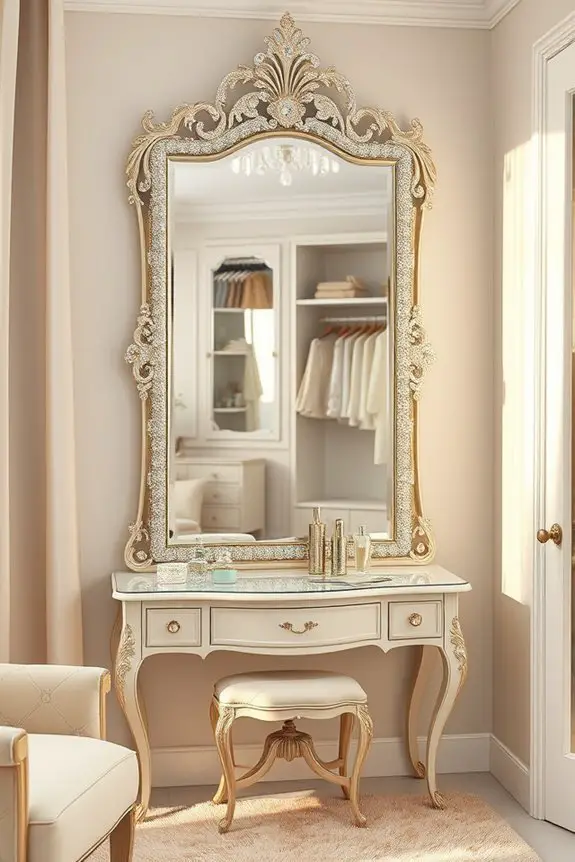 glamorous crystal accented mirrors