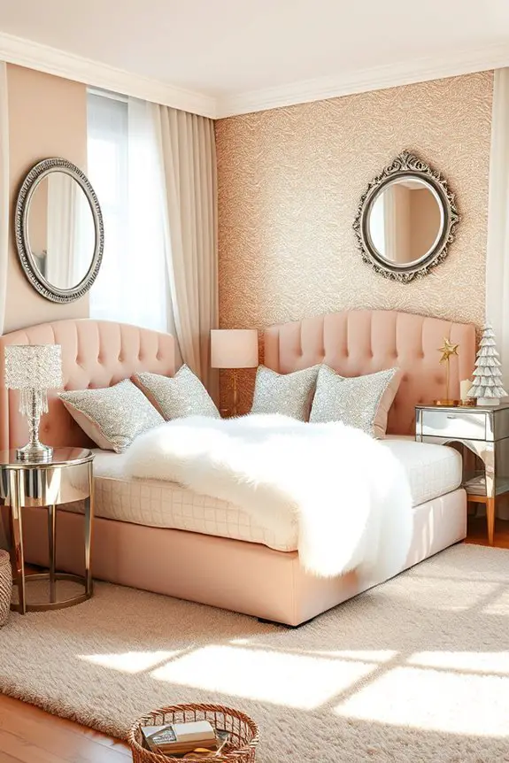 glamorous glitter bedroom decor