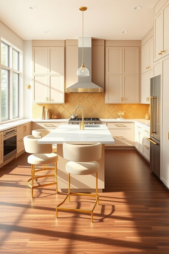 glamorous gold accent kitchen